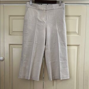 LOFT Cream Cropped Wide-Leg Capris 10P